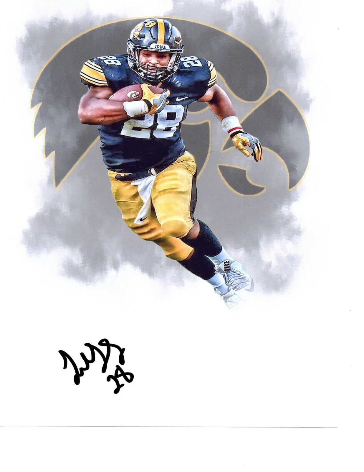 Toren Young signed autographed 8x10 Photo Poster painting Iowa Hawkeyes football Hawks 2019