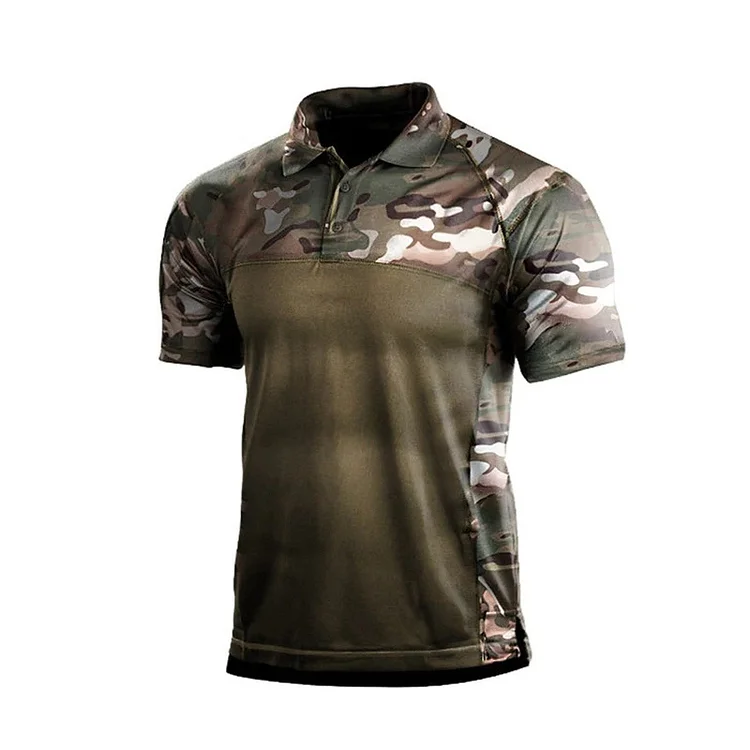 CAMO PATCHWORK CASUAL MEN POLO SHIRT