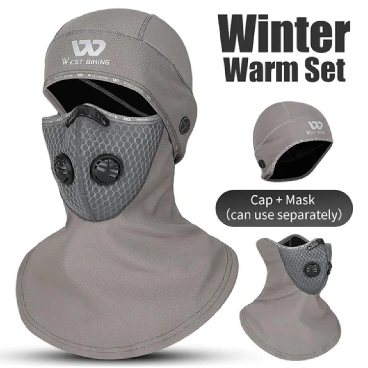 Grey Hero Cycling Headwear & Protective Face Cover Set