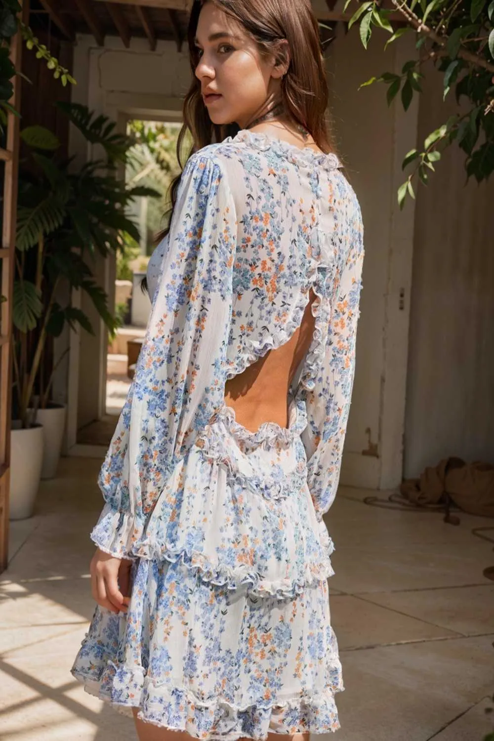 loose leopard print v neck dress drop shoulder a line closed cape paneled