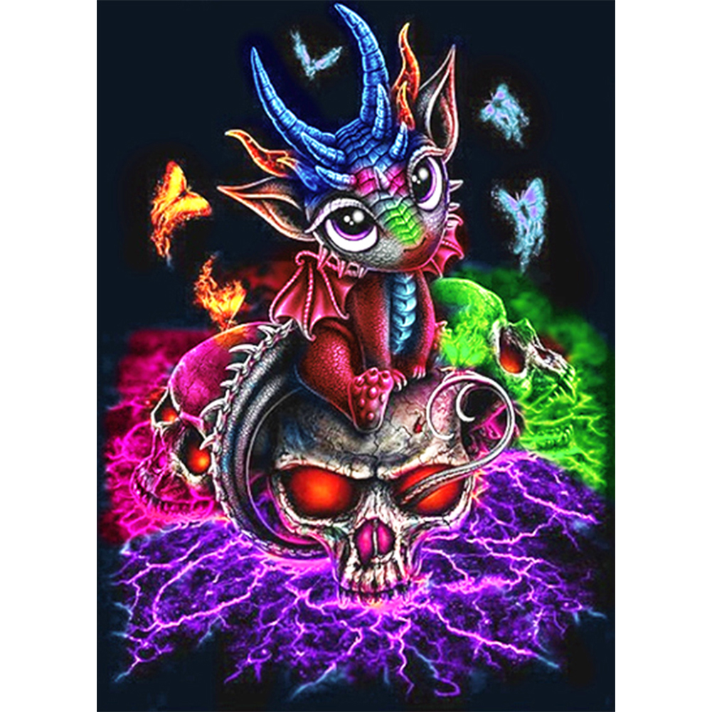 

Skeleton Fire Dragon - 11CT Stamped Cross Stitch - 40*55CM, 501 Original