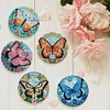 8pcs Butterfly DIY Diamond Painting Coasters Kits with Holder Wooden Coaster