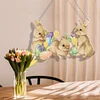 >SALE<5D Rabbit Hanging Pendant With Light Strip DIY Acrylic for Craft Gifts(YH314)