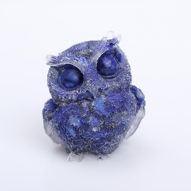 Natural Crystal Resin Owl Gemstone Decoration