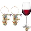 2pcs/set DIY 26 Letters Double Side Diamond Painting Wine Glass Charms Identification Kit