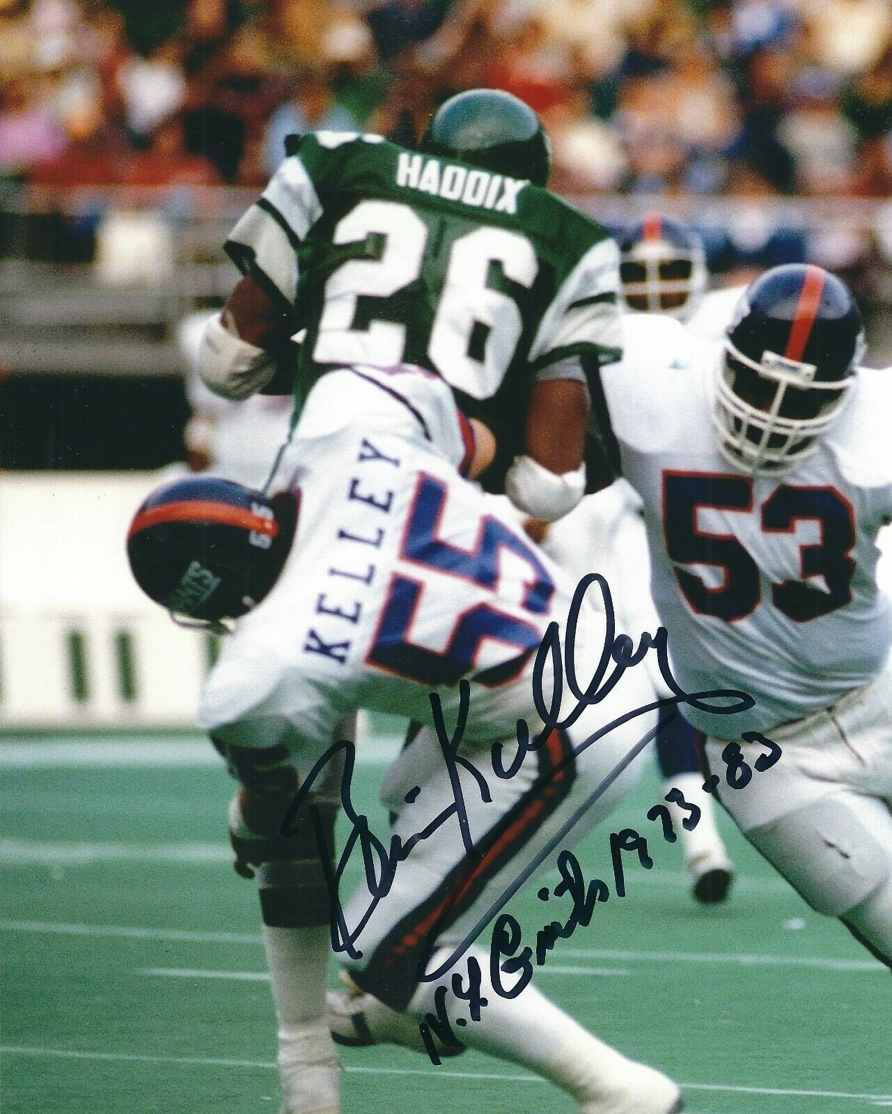 Autographed BRIAN KELLEY 8X10 New York Giants Photo Poster painting with COA