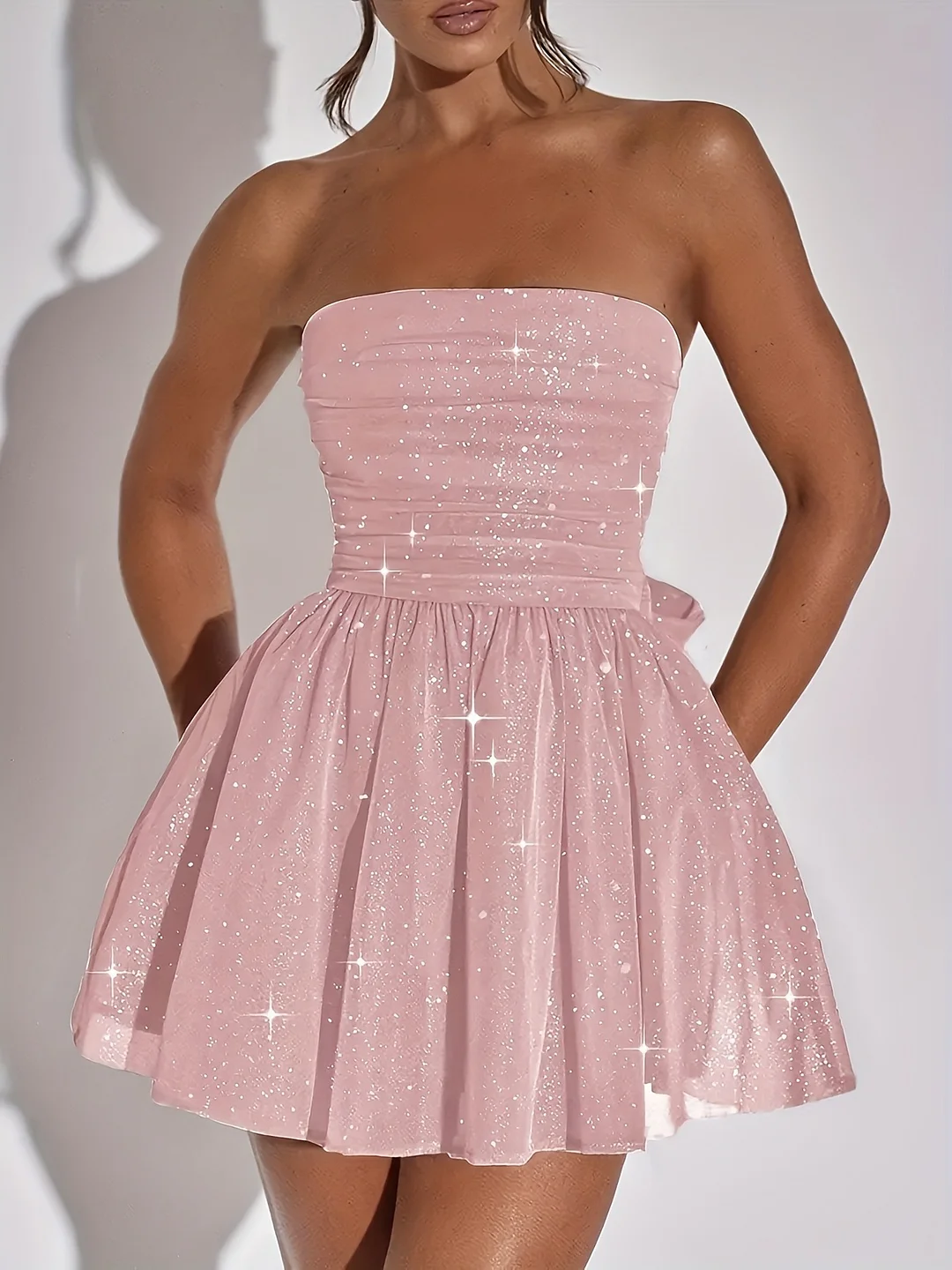 Uveng Uveng Spring And Summer Women's Dress Wrapped Brat Repair Net Yarn Dress