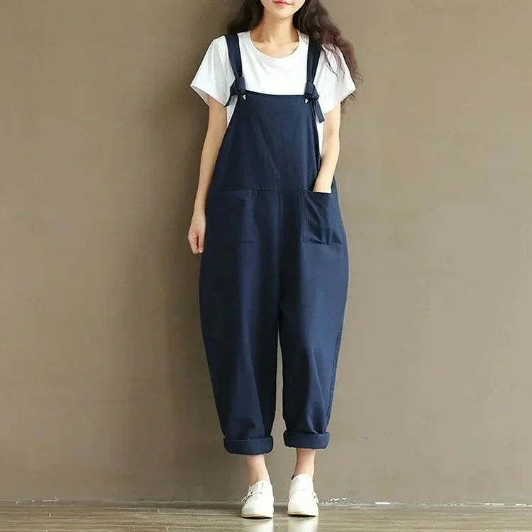 🔥🔥Women's Cotton Suspenders Casual Trousers
