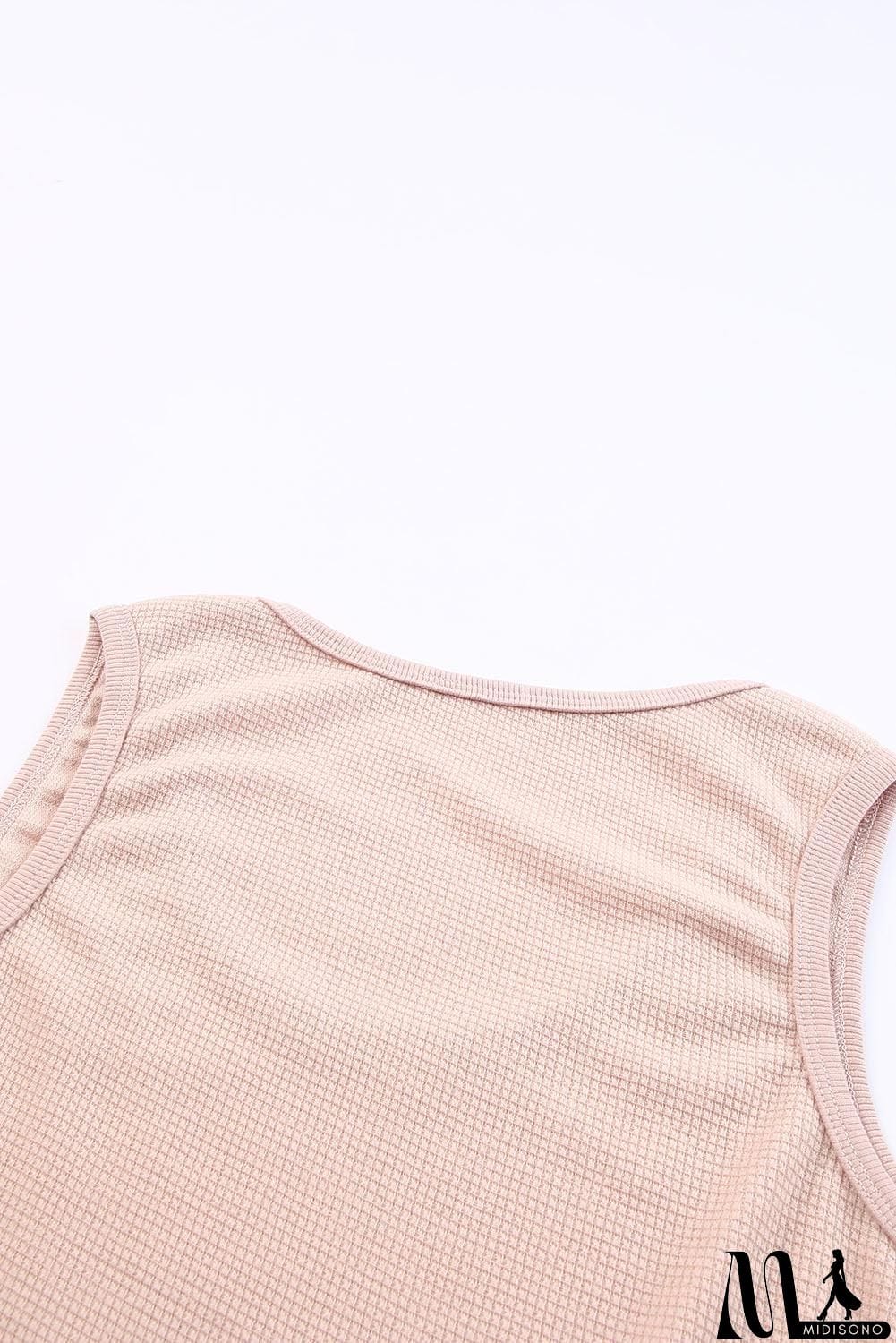 MidiSono - Waffle-Knit Scoop Neck Tank Top