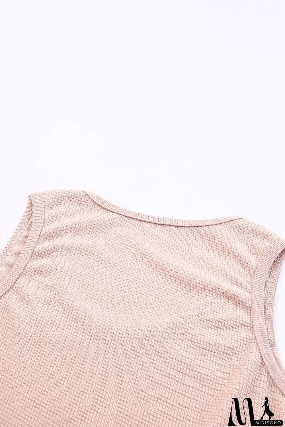 MidiSono - Waffle-Knit Scoop Neck Tank Top