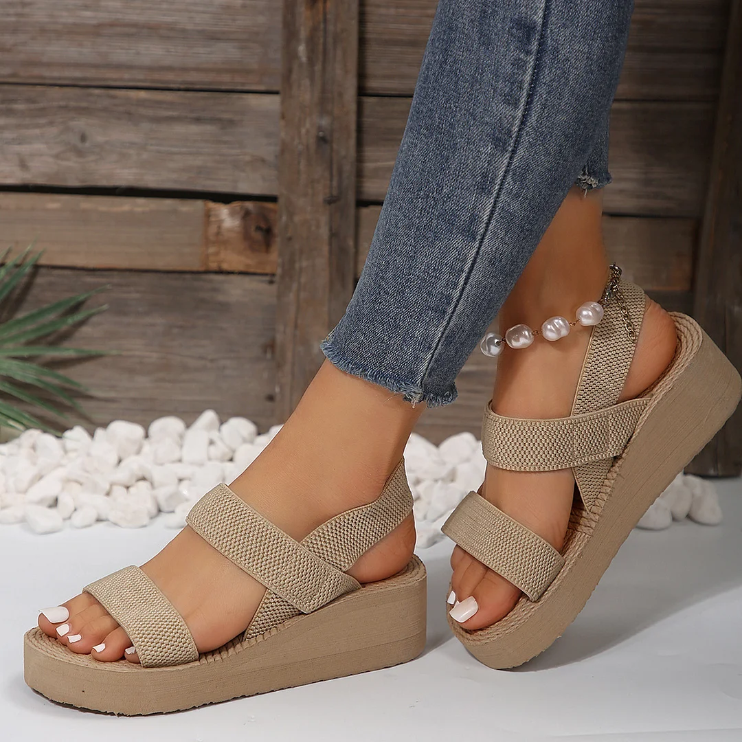 Breakj Breakj Spring And Summer New Pine Cake And Thick-Soled Women's Dewear Sandals Elastic Tight Slopes And Women's Shoes