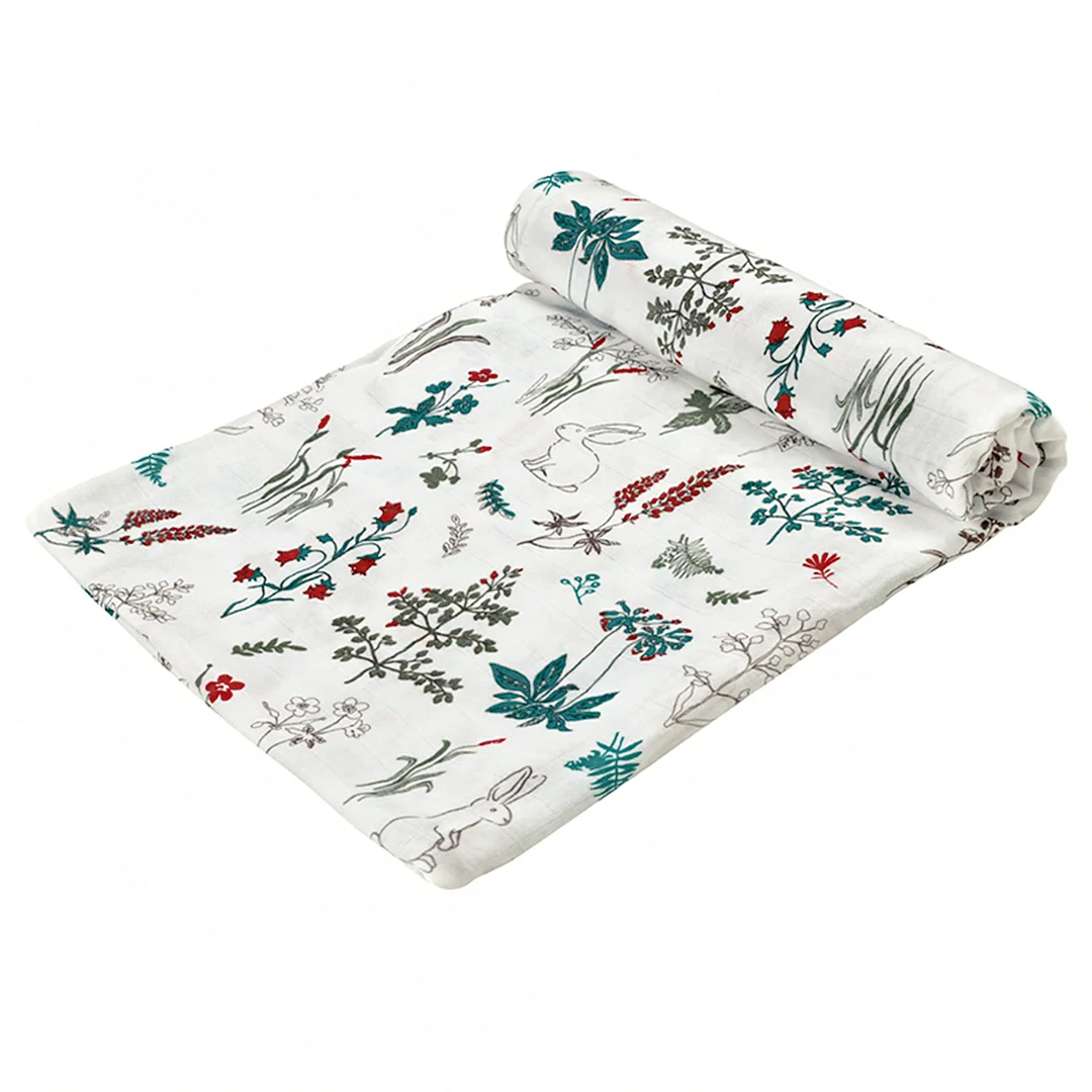 Egmao Baby Bamboo Muslin Swaddle Receiving Blanket 
