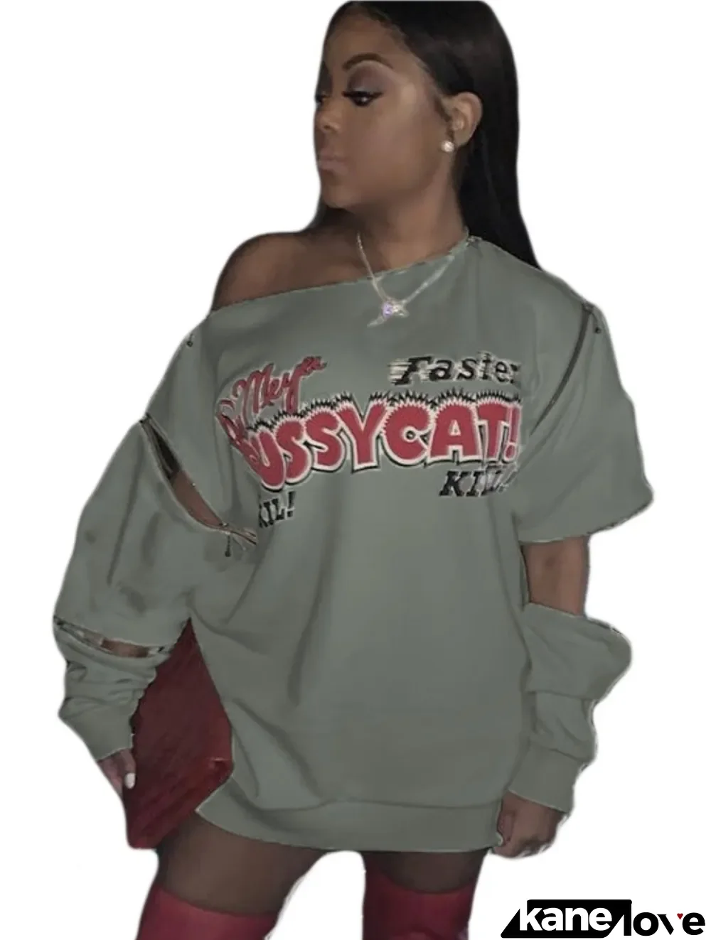 Street Style Print Zippers Long Sweat Top