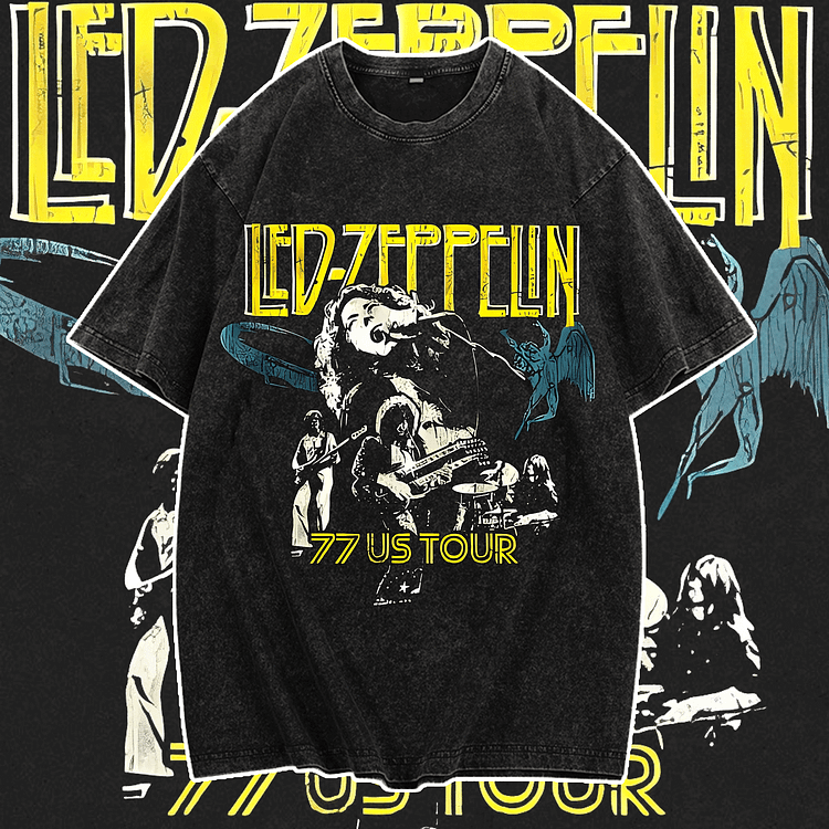Davidhawaii100% Cotton Casual Vintage Rock Band Street Tee - 100% Cotton