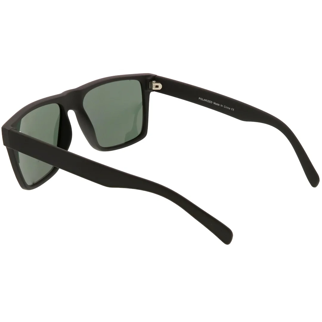 Premium Flat Top Horn Rimmed glasses Wide Arm Square Lens 54mm