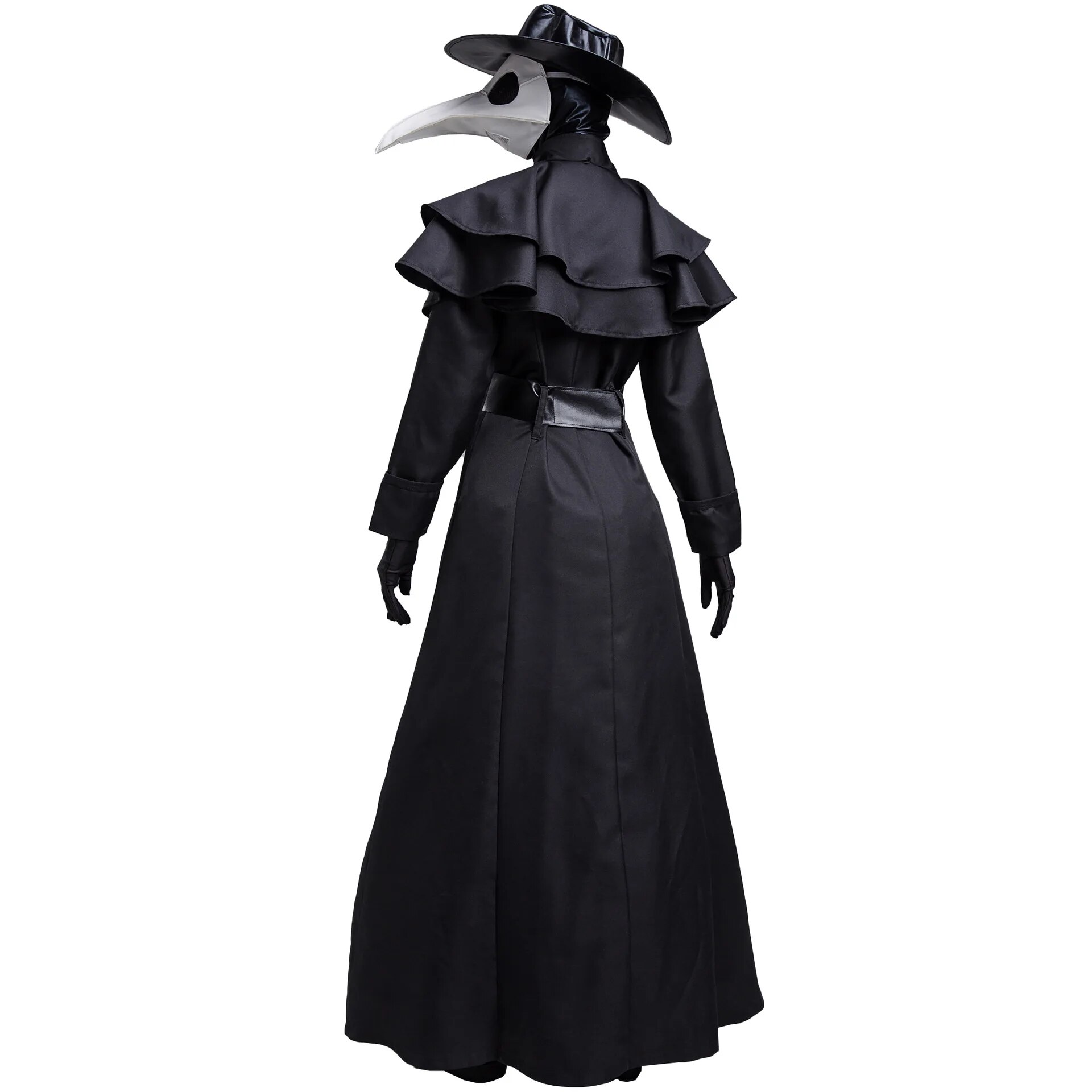 [Wetrose] In Stock Plague Doctor Cosplay Costume Halloween Reapper Ripper Crow Bird Mask Set Leather PU Latex Mid Age Steampunk