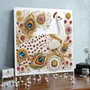 Framed Diamond Painting - Special Shaped - Peacock (25x25cm)