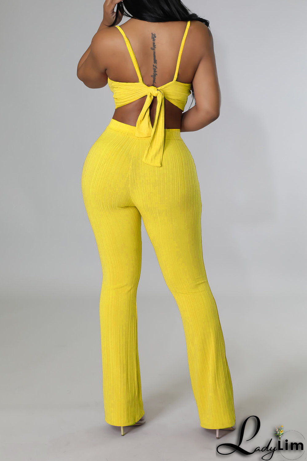 White Fashion Solid Patchwork Spaghetti Strap Sleeveless Two Pieces