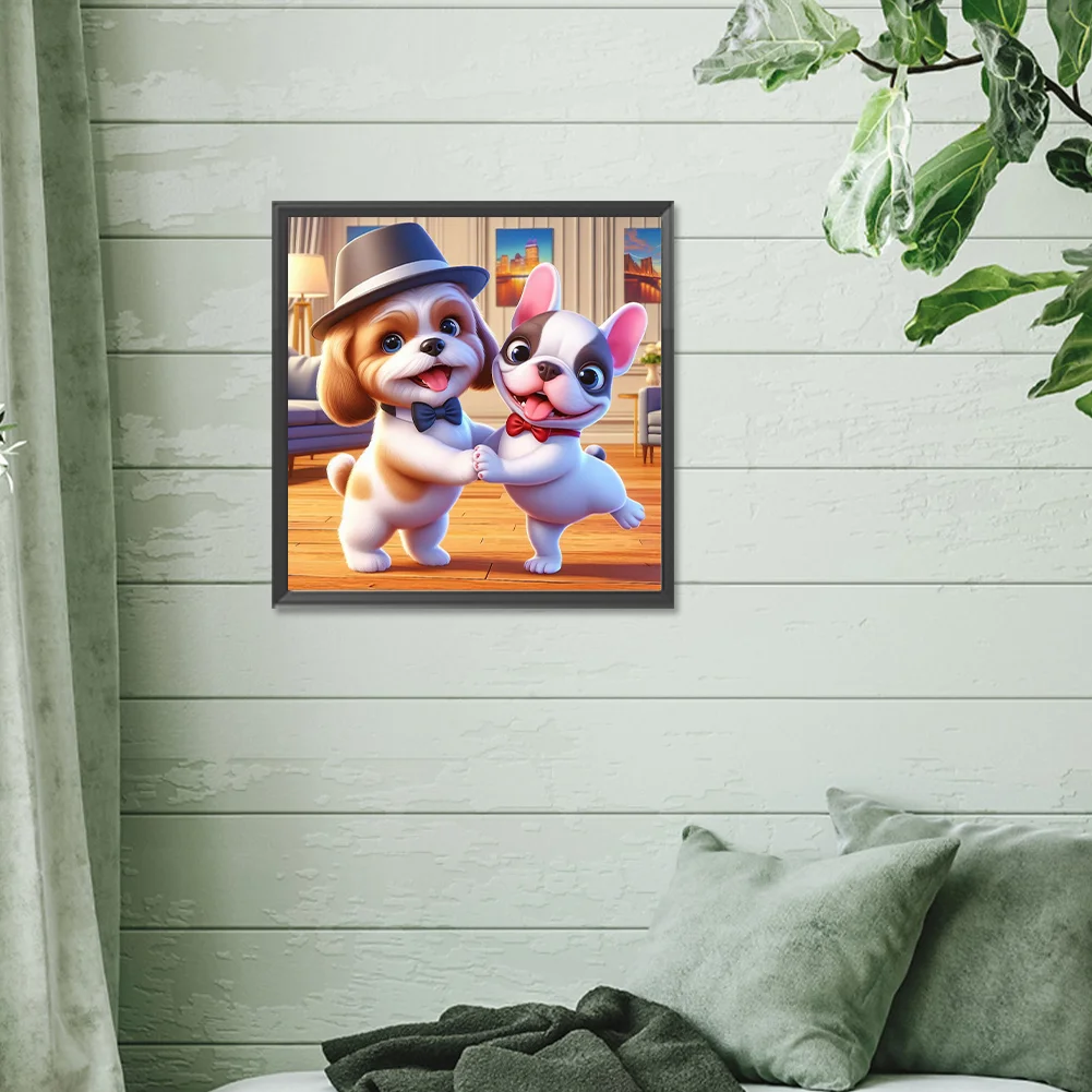 Full Round Diamond Painting 30*30cm - Puppy Buddy