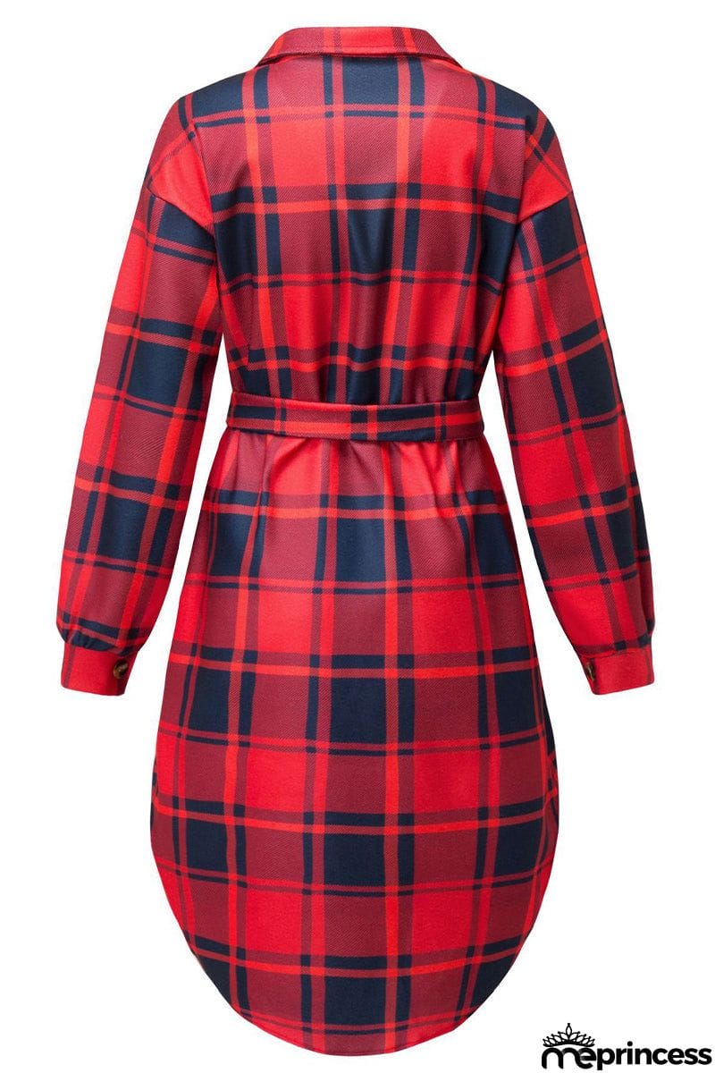 Sweet Elegant Plaid Striped Printing Shirt Collar Outerwear(3 Colros)