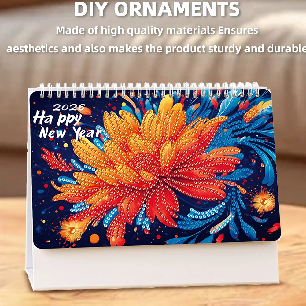 2026 Calendar Diamond Painting Kit DIY Diamond Art Desk Calendar for Home Office