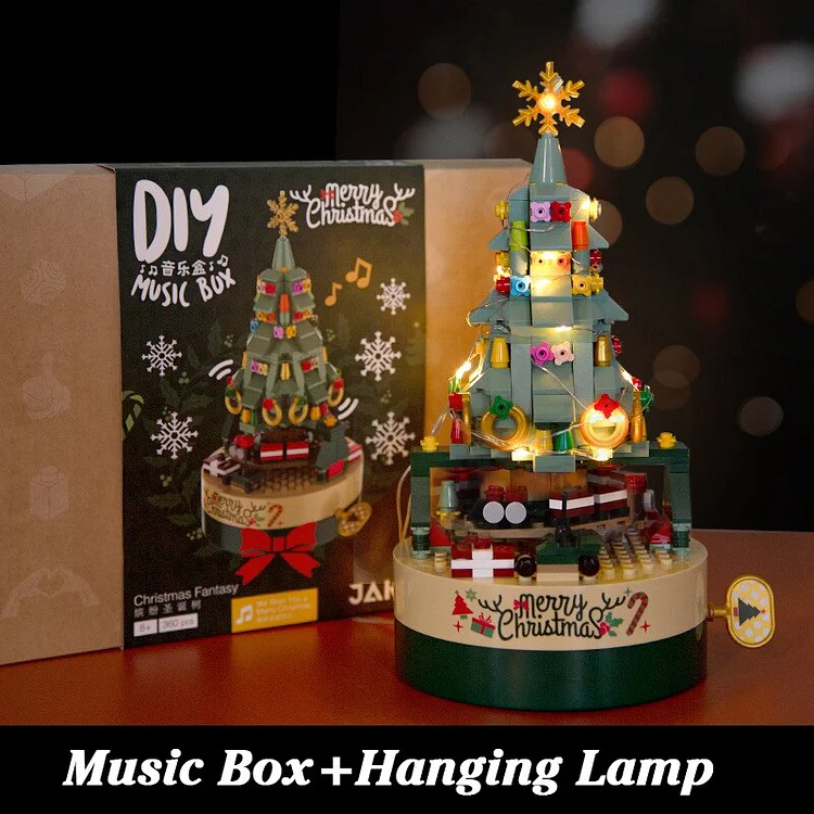 (🎁Best Gift🎁- 50% OFF) Christmas Tree Building Kits for Kids DIY Building Block Music Box