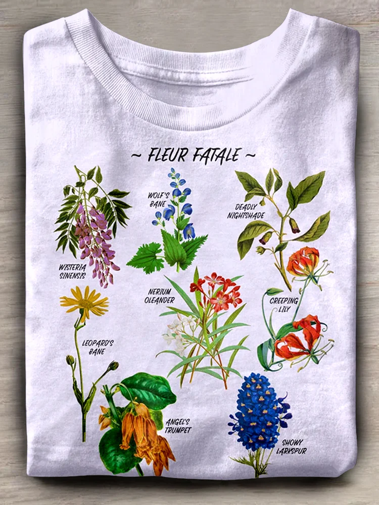 Teecade Teecade Fleur Fatale Toxic Botanical Chart T-shirt