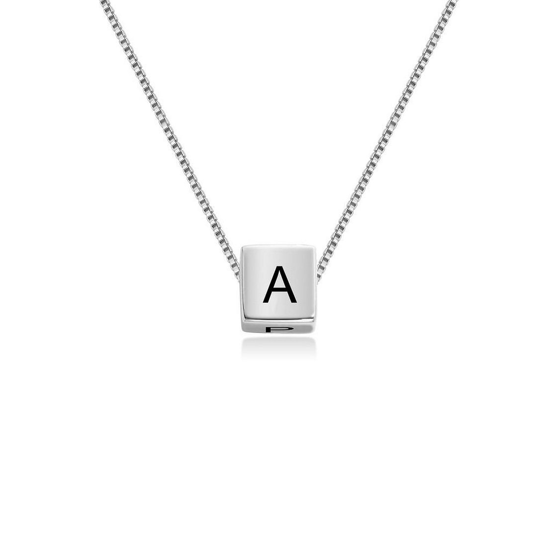 Personalized Cube Initial Necklace