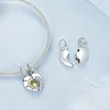  Sun and Moon Heart Charms Beads 925 Sterling Silver