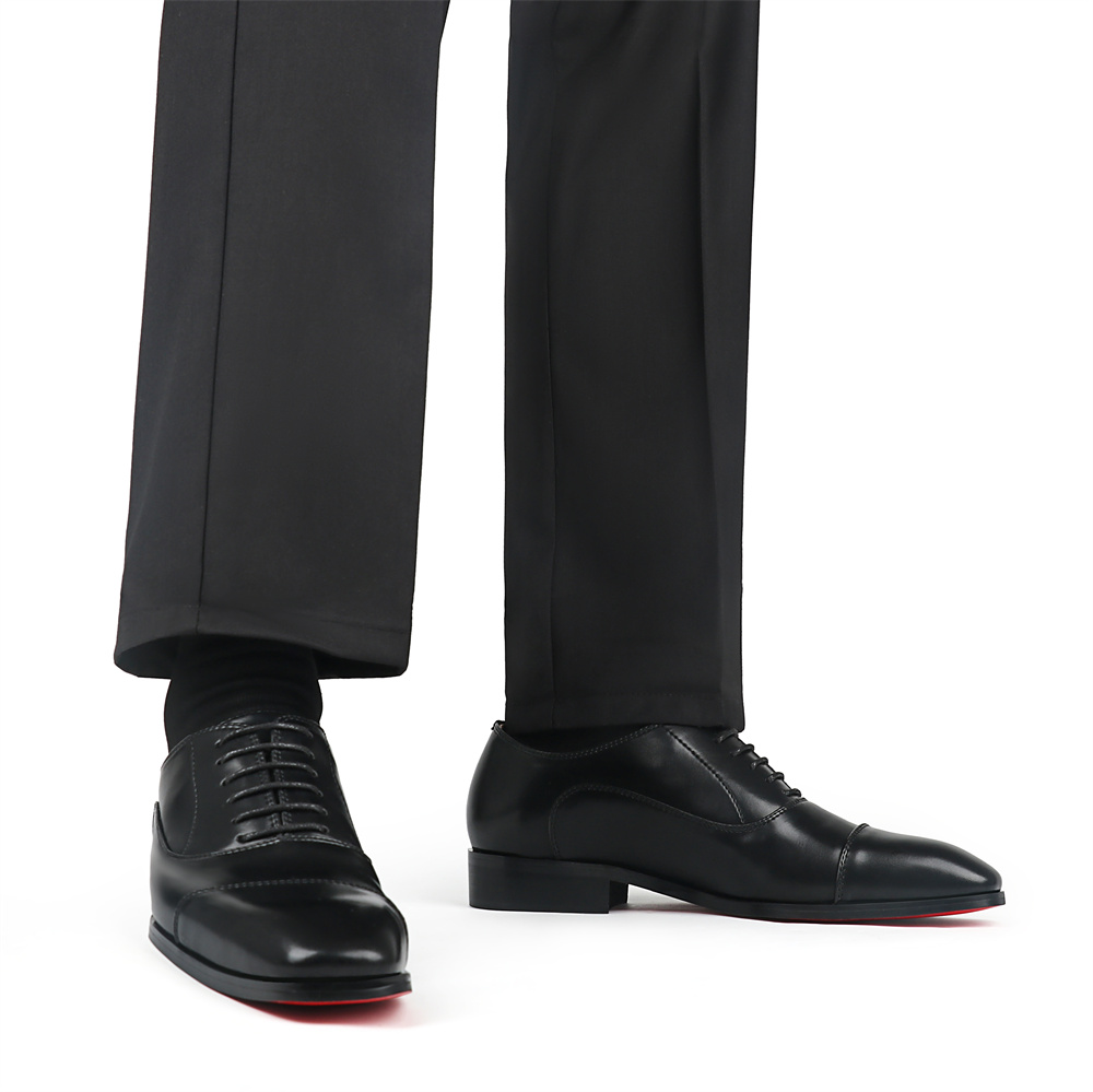 Merumote Gentleman's Oxford Shoes Red bottom Classic LaceUp Formal Party Shoes-MERUMOTE