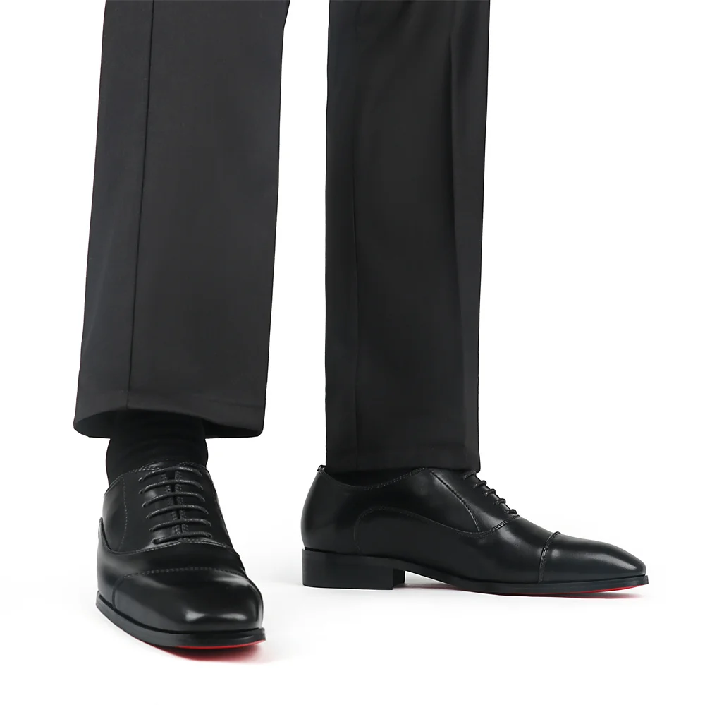 Merumote Gentleman's Oxford Shoes Red bottom Classic LaceUp Formal Party Shoes-MERUMOTE