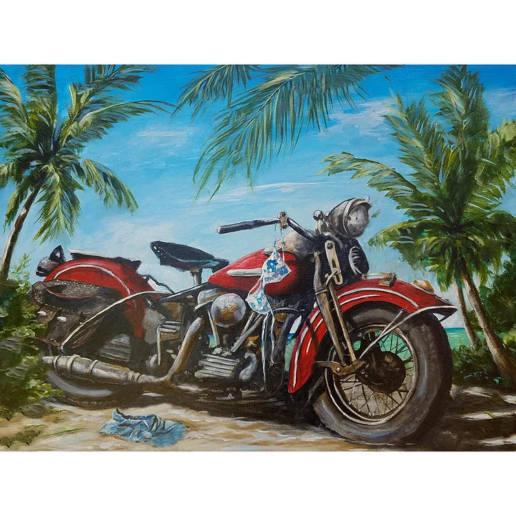 Motorcycle - Full Round Drill Diamond Painting - 30*40CM(Canvas)