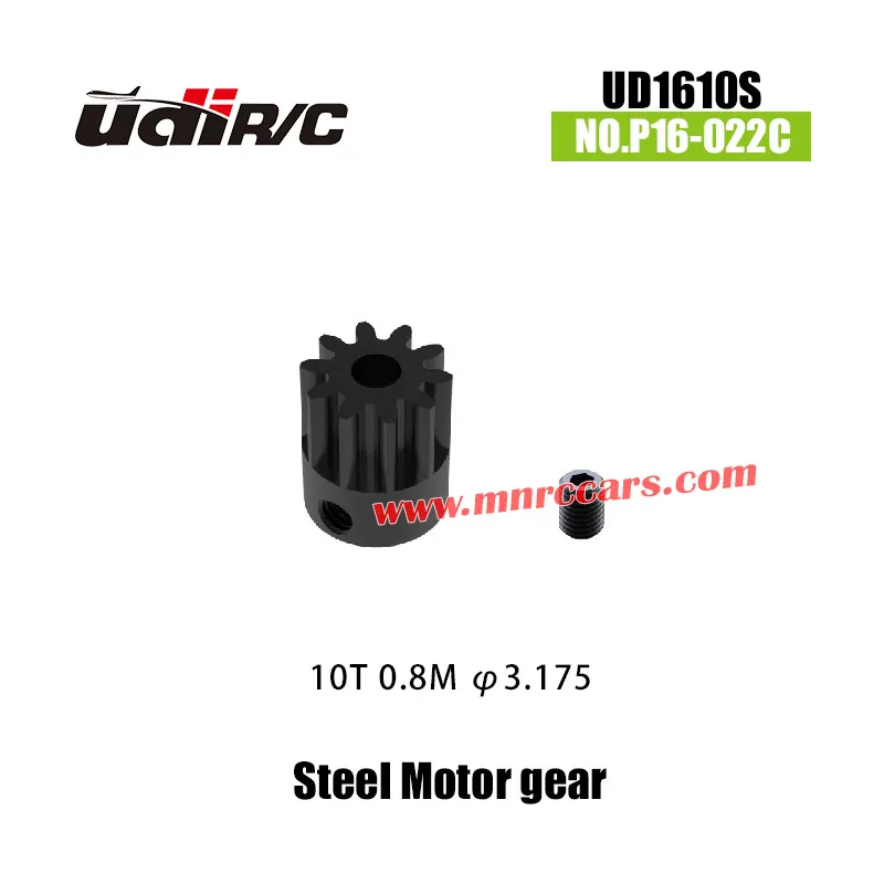 UDIRC UD1610S RC Monster Truck Parts 10T 0.8M Steel Motor gear &phi;3.175 P16-022C