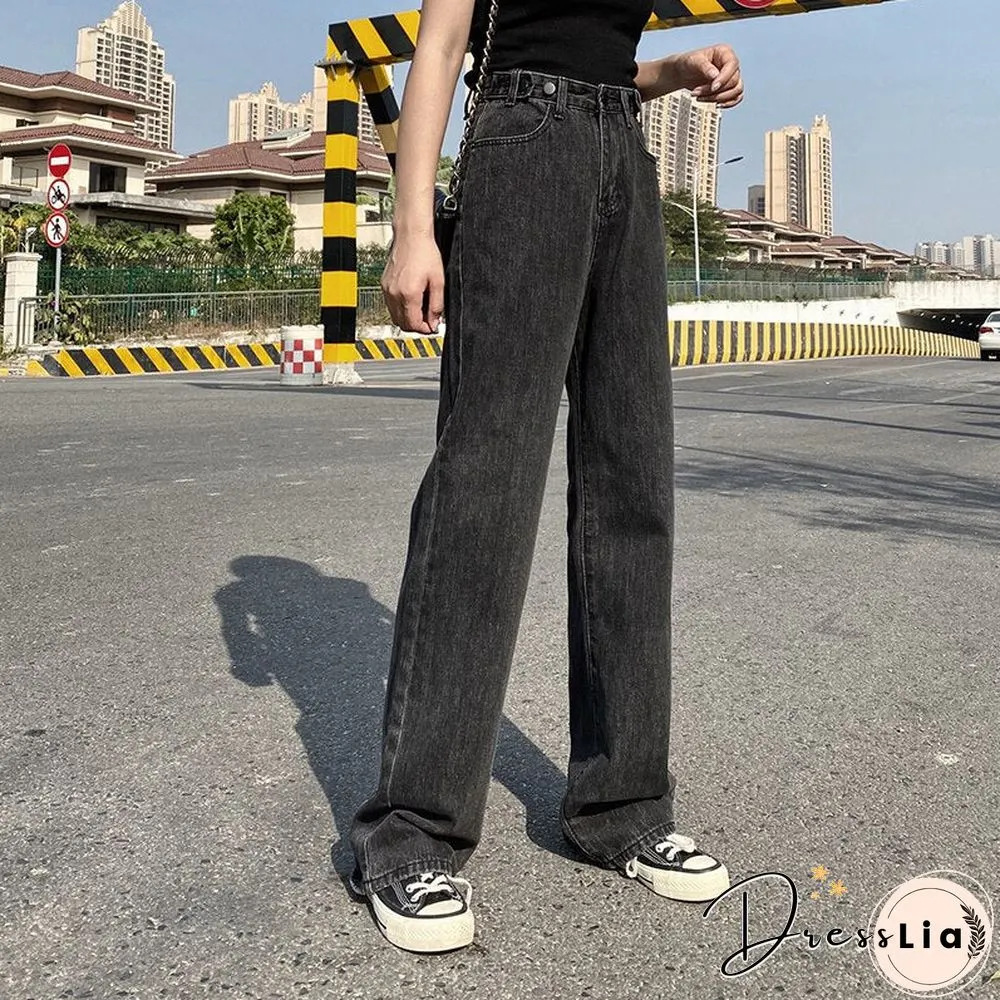 Woman Jeans High Waist Clothes Wide Leg Denim Clothing Blue Streetwear Vintage Quality Fashion Harajuku Straight Pants