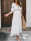 Gauze Split-Joint Short Sleeves Midi Dress