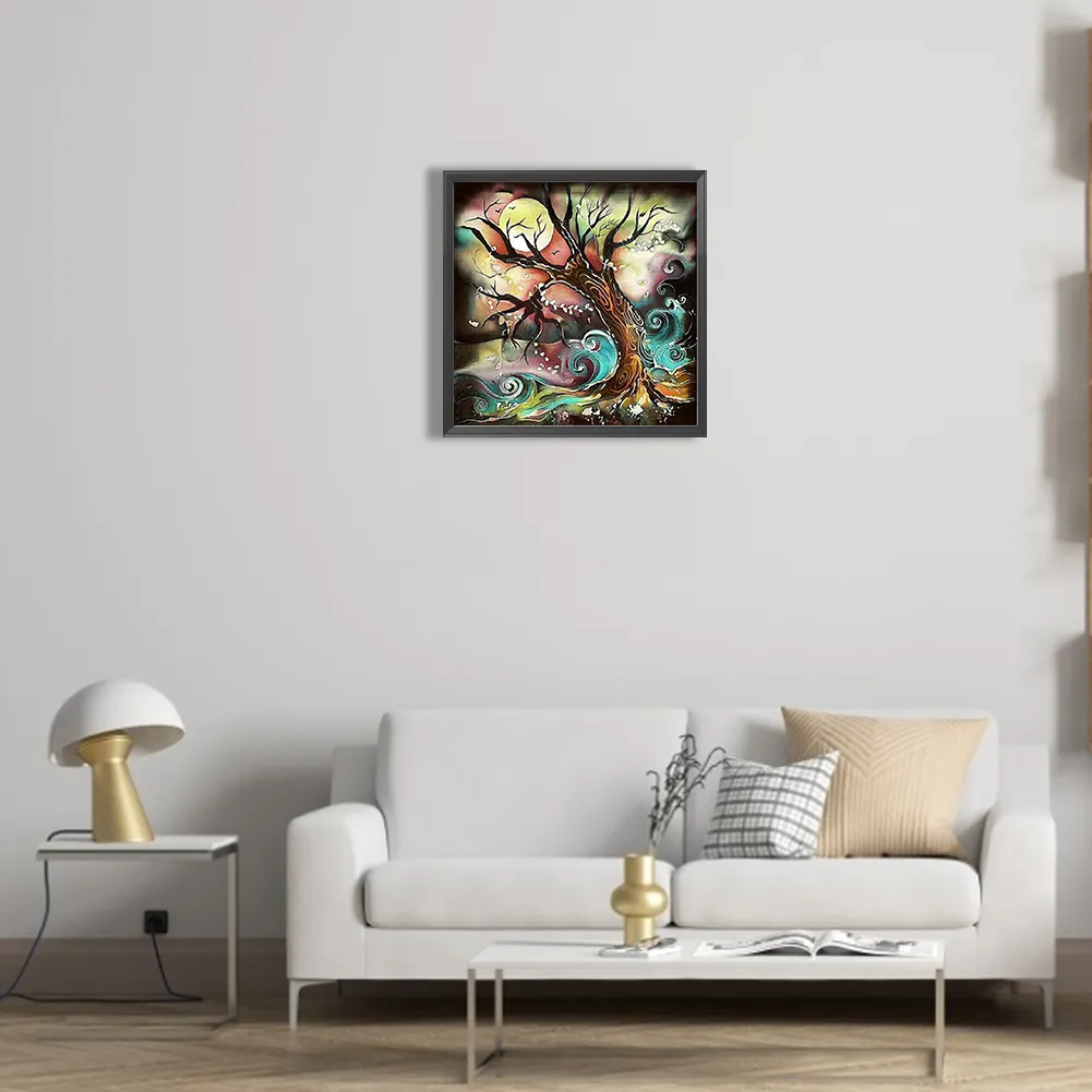 Full Round Diamond Painting 35*35cm - Abstract Tree