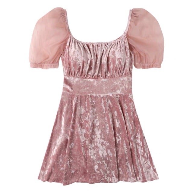 Rose Velvet Kawaii Aesthetic Skirted Bow Swimsuit Dress Novameme
