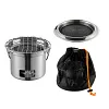 Home Stainless Steel Outdoor Mini Charcoal Stove Portable Round Barbecue Grill
