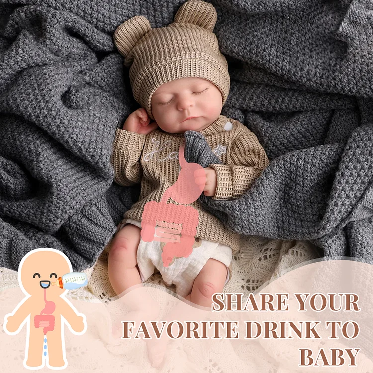 [Drink and Wet System]Babeside Noah 16" Realistic Silicone Smiling Baby Little Infant Boy