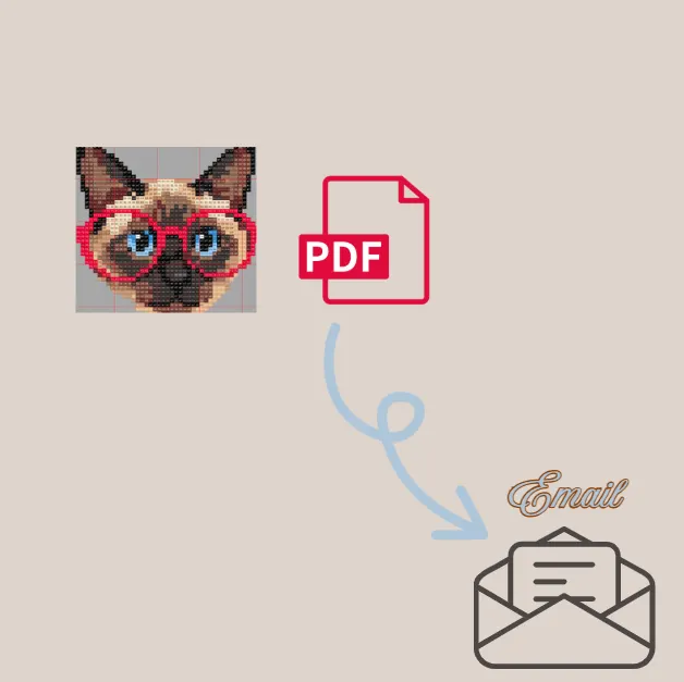 Red Glasses Siamese Cat Digital Pattern 
