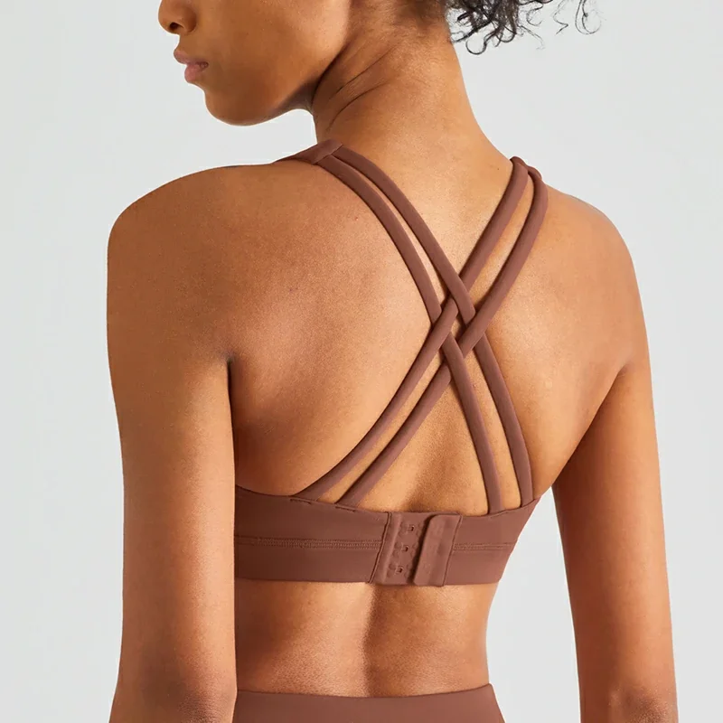 Ancient Copper tiktok adjustable sports bra at Hergymclothing sportswear online shop