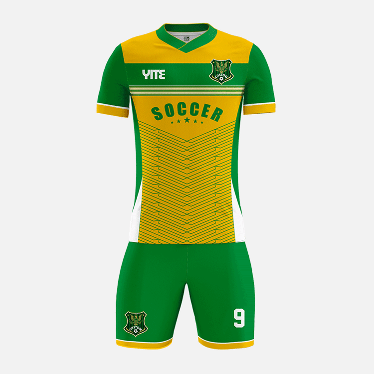YITE | YTZQ059-Yellow And Green Soccer Uniforms