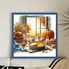 Autumn Window Scenery-11CT Stamped Cross Stitch 45*45cm/17.72*17.72in tapestrymarket