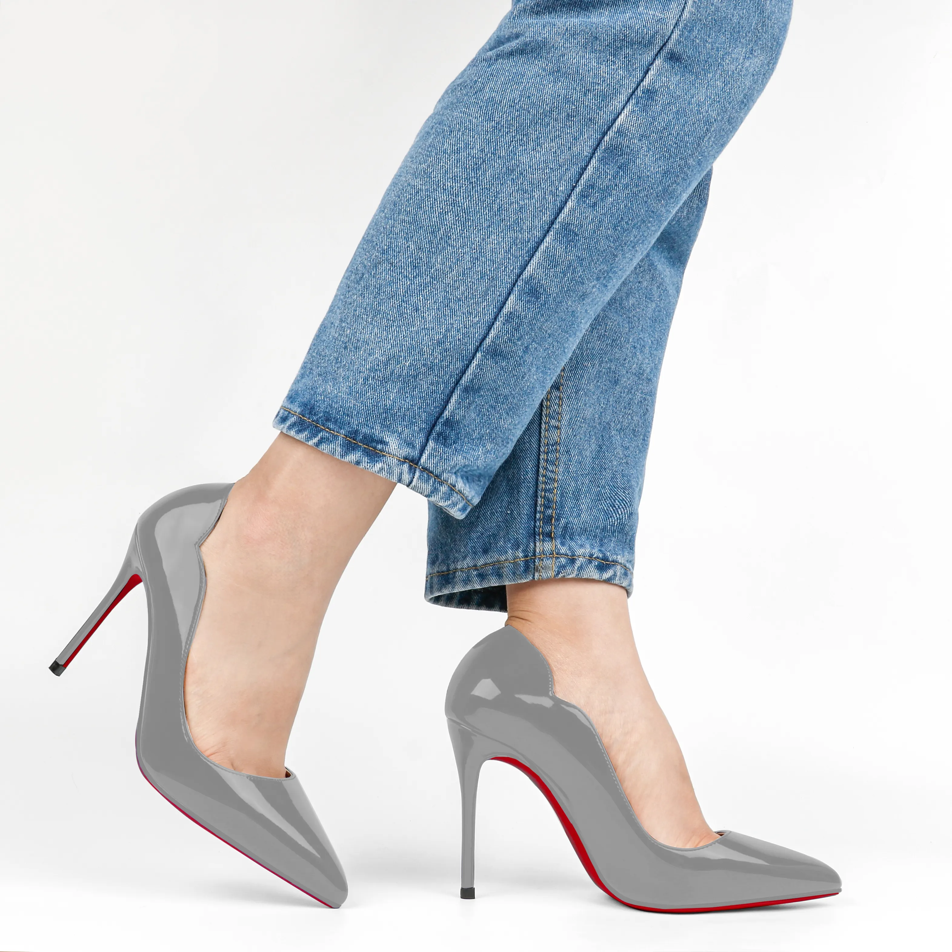 100mm Women's High Red Soles Heels for Party Wedding Pumps-vocosishoes