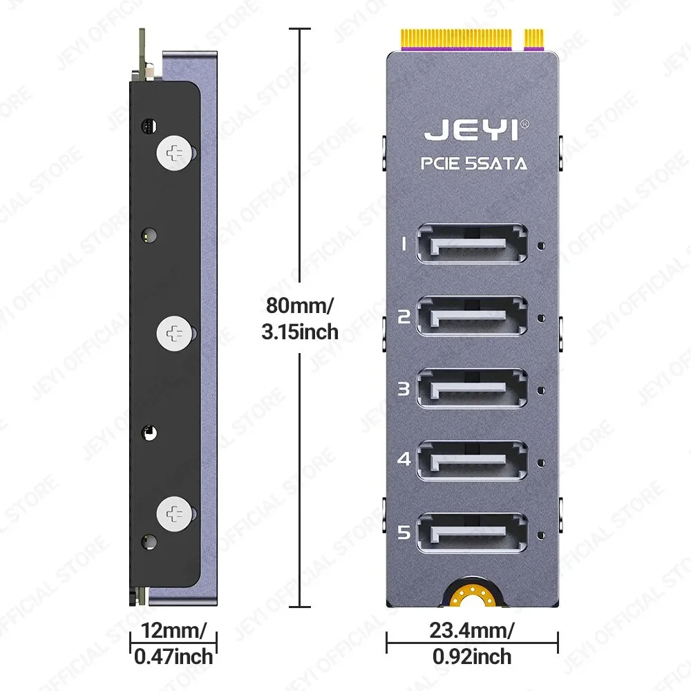 JEYI NVMe M.2 to 5 Sata Adapter, Internal 5 Port Non-RAID JEYI NVMe M.2 to 5 Sata Adapter, Internal 5 Port Non-RAID