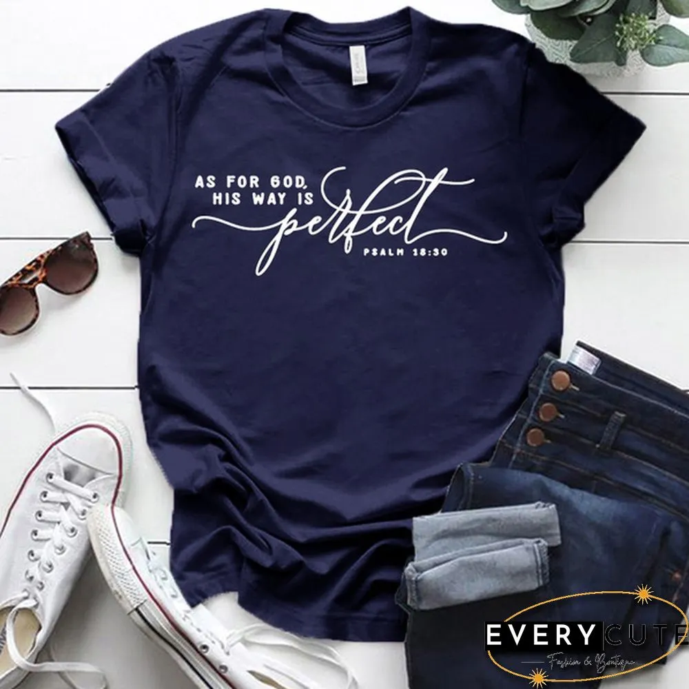 Womens Short Sleeved God Shirts Christian Saying Printed Tops Women Casual Solid Color