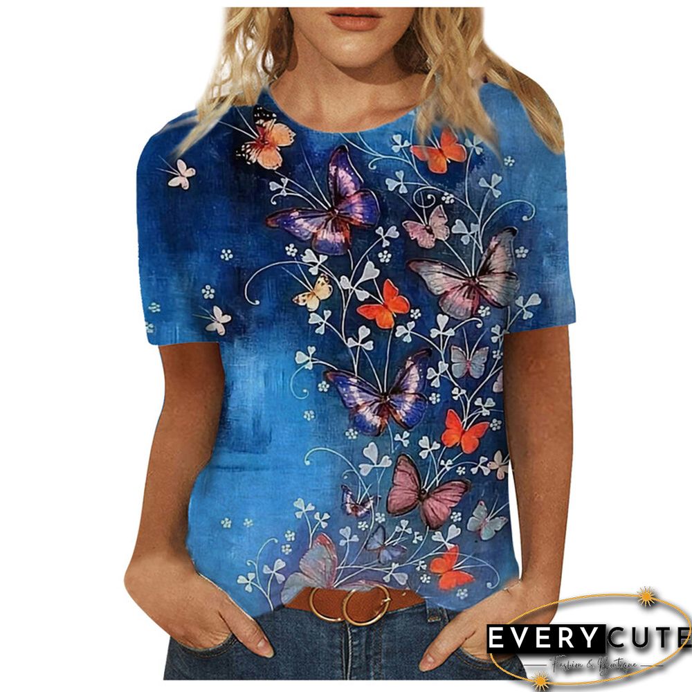 Women 3D Landscape Painting Positioning Sunflower Print T Shirt New Summer Vintage Casual Short Sleeve O-Neck Size Top