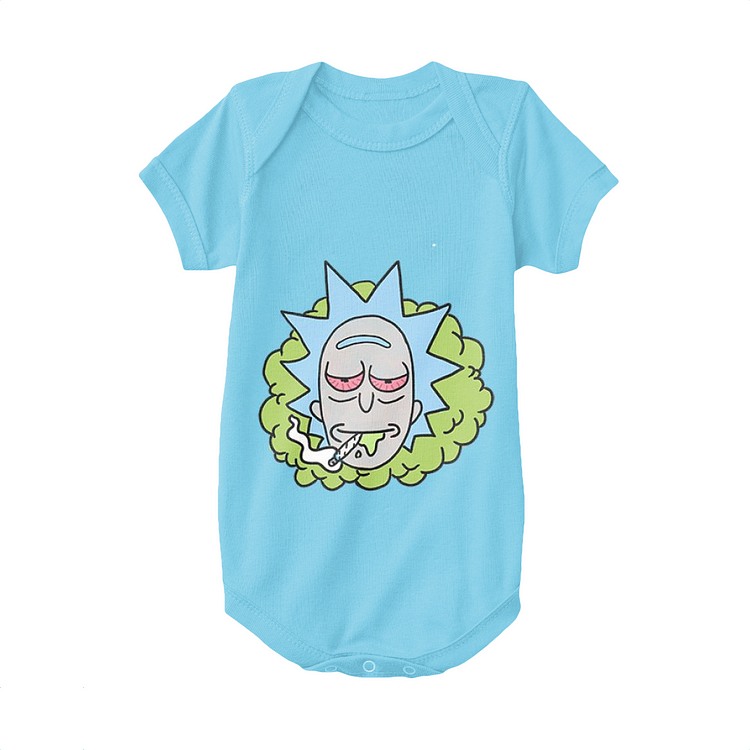Rick With Red Eyes Is Smoking, Rick And Morty Baby Onesie