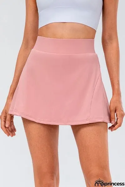 High Waist Pleated Active Skirt