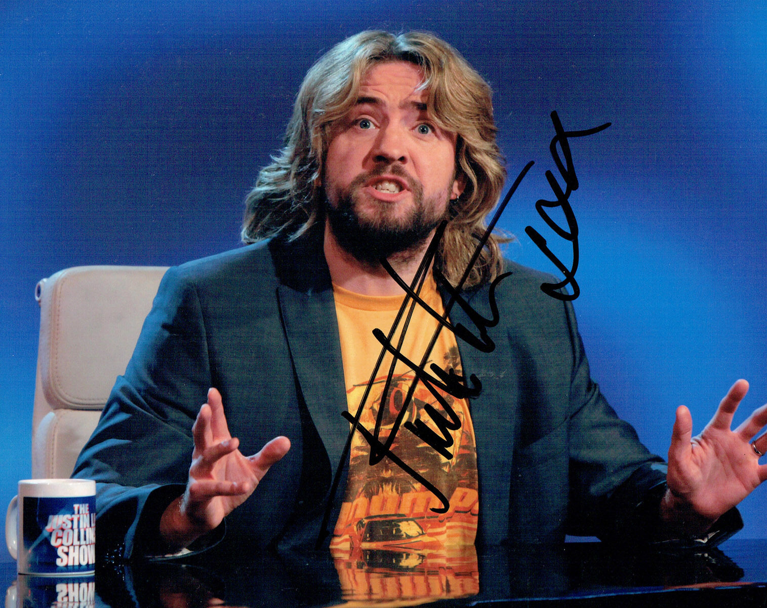 Justin Lee COLLINS SIGNED Autograph Photo Poster painting AFTAL COA Stand Up Comedy Comedian